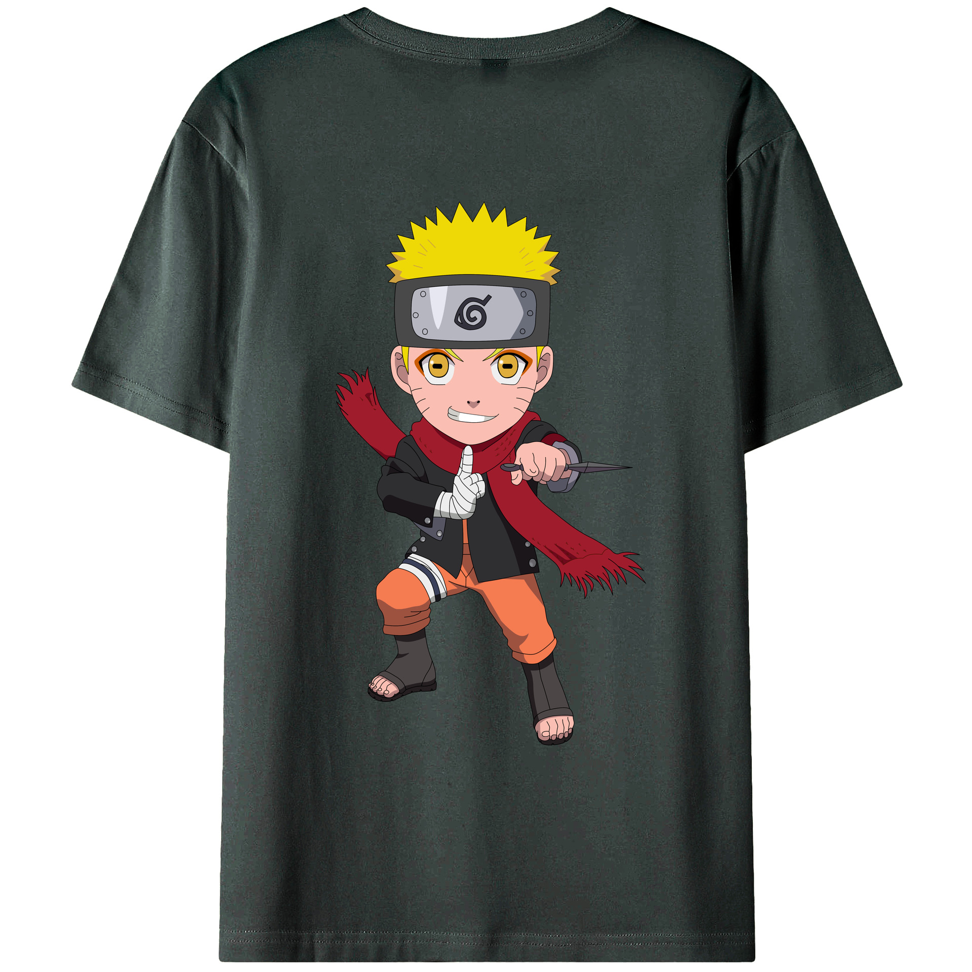 （画像用） NARUTO -ナルト- うずまき ナルト Uzumaki Naruto 綿100％ メンズ半袖Tシャツ（バックプリント） 通気性